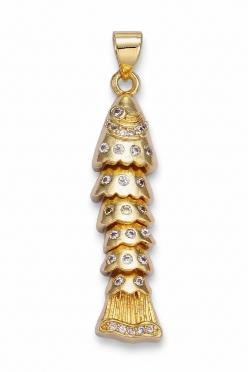 CZ Articulate Fish Pendant