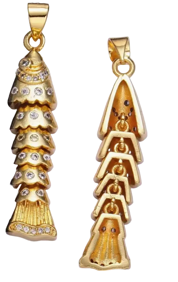 CZ Articulate Fish Pendant