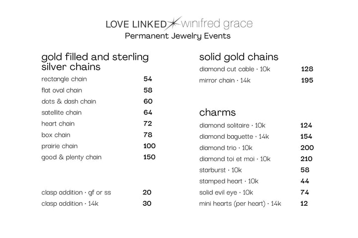 Love Linked Permanent Jewelry @ embellish chicago