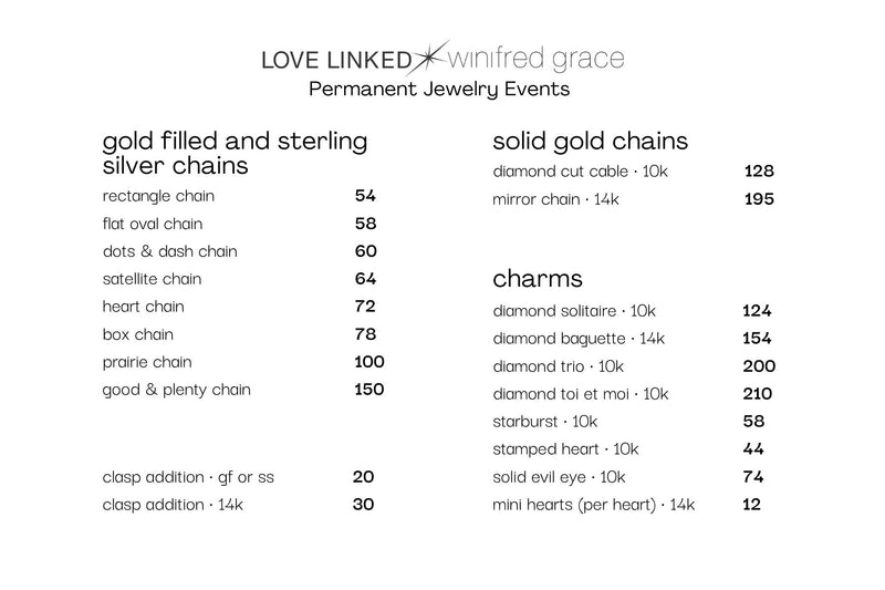 Love Linked Permanent Jewelry @ embellish chicago