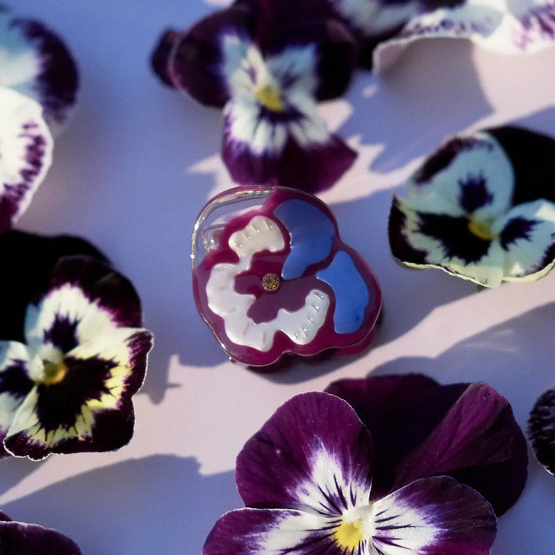 Micro Mini Pansy Claw Clip