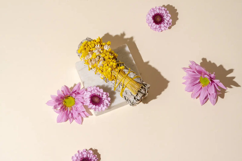 White Sage + Wildflowers Smudge Stick