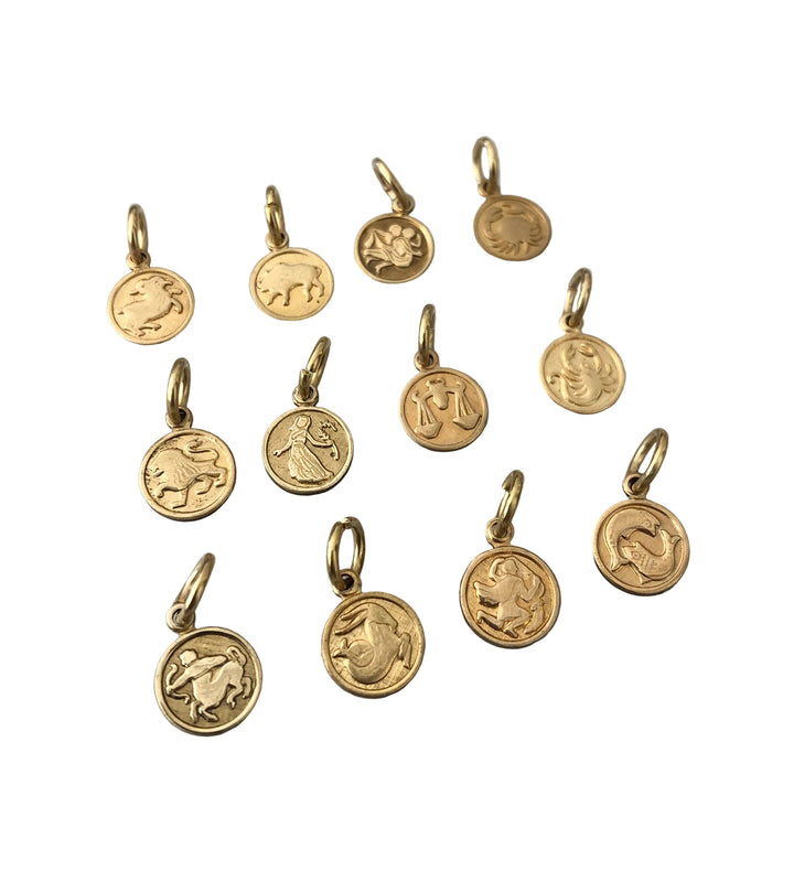 8mm Round Zodiac Charms