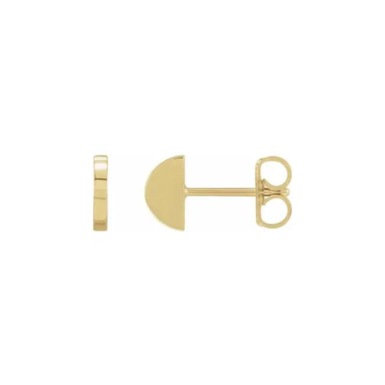 14k Half Moon Studs