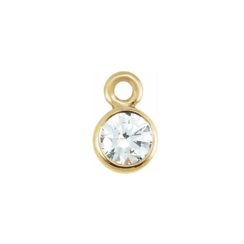 14k Micro Diamond Bezel Charm