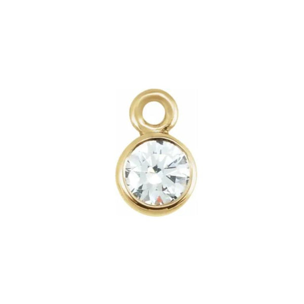 14k Micro Diamond Bezel Charm