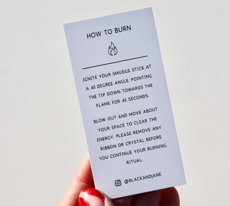 White Sage + Agate Smudge Stick • Rose