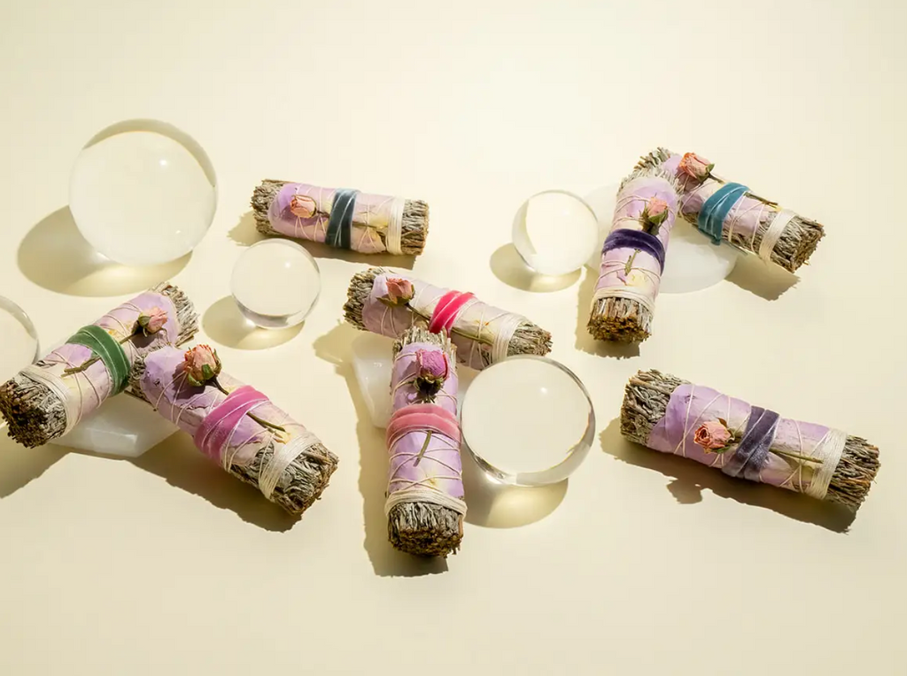 Blue Sage + Roses Smudge Stick