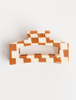 Brown Checkered Hair Claw