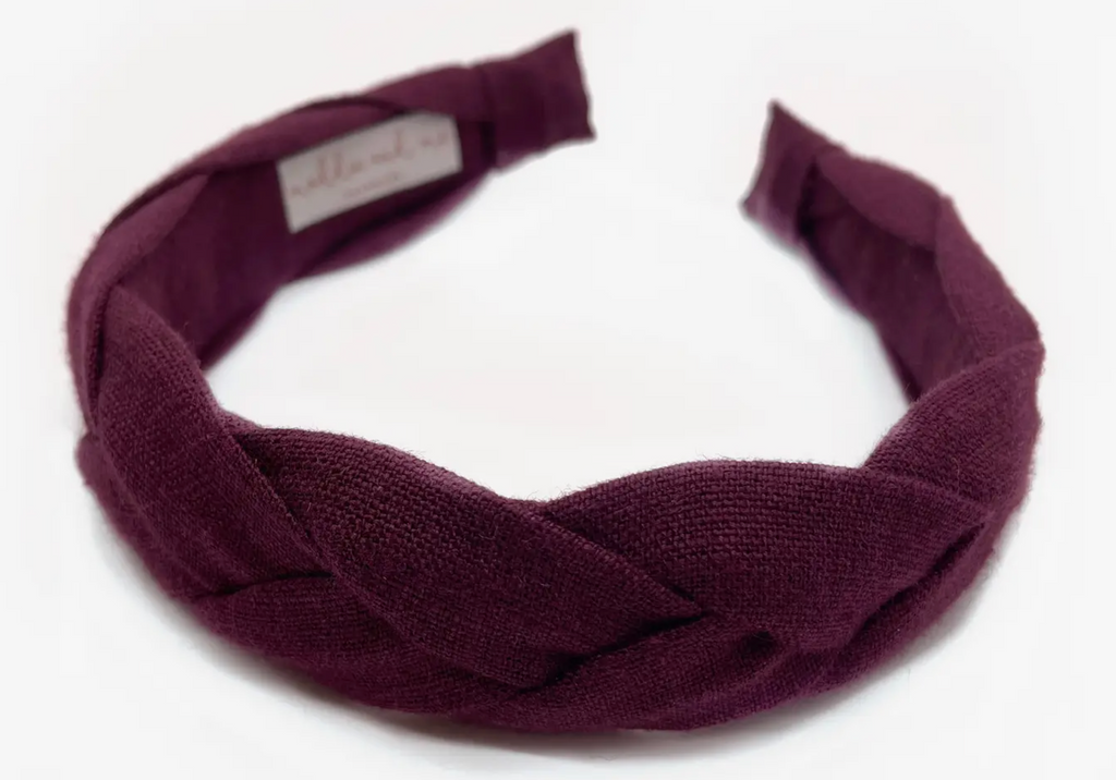 Linen Braided Headband • Plum