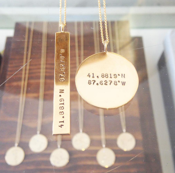 Round Map Coordinates Pendant Winifred Grace