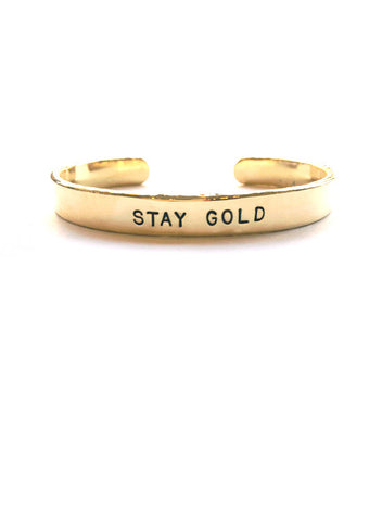 "Stay Gold" Hammered Cuff