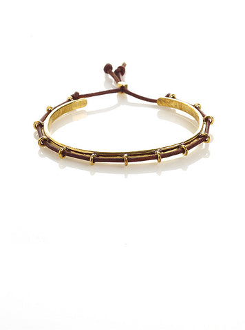 Cuff with Leather Cording